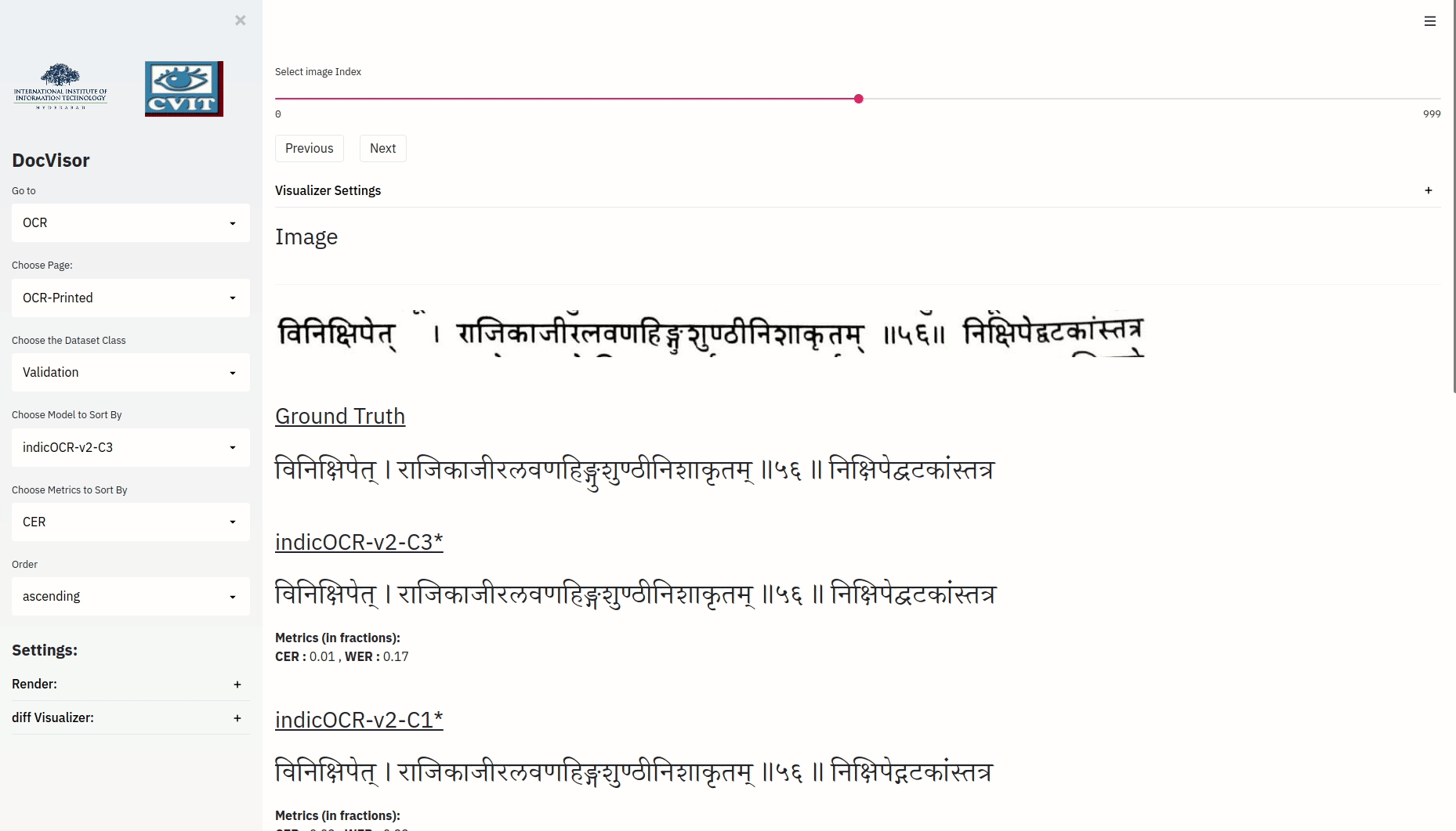 Gif displaying how to see the meta-information of a particular image